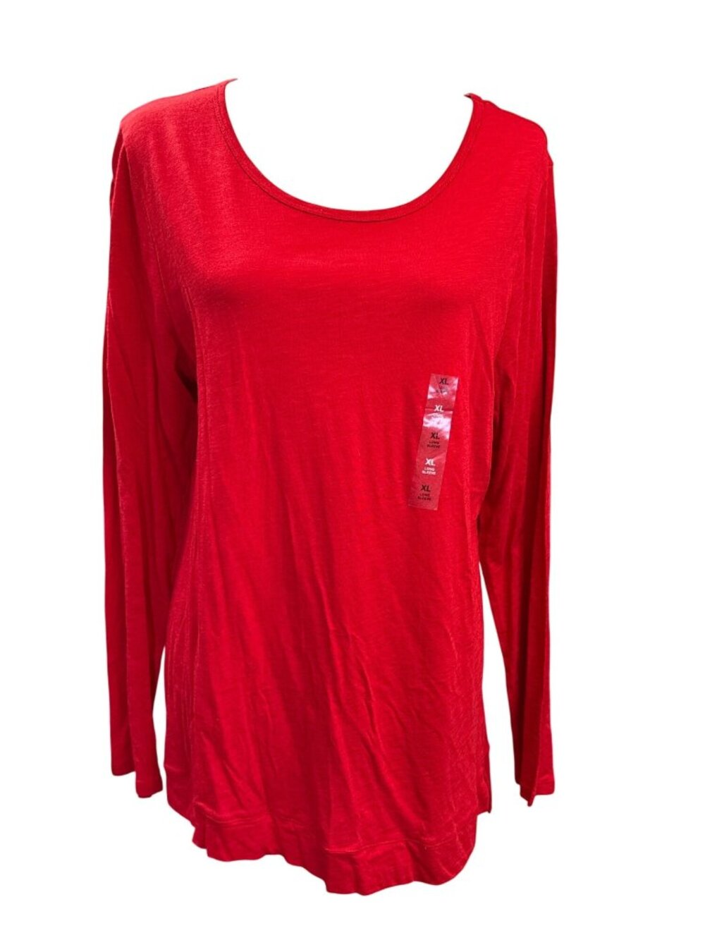 MAISON JULES Womens Long Sleeve Sweatshirt Tee~Size XL~Red Top NWT L2 29